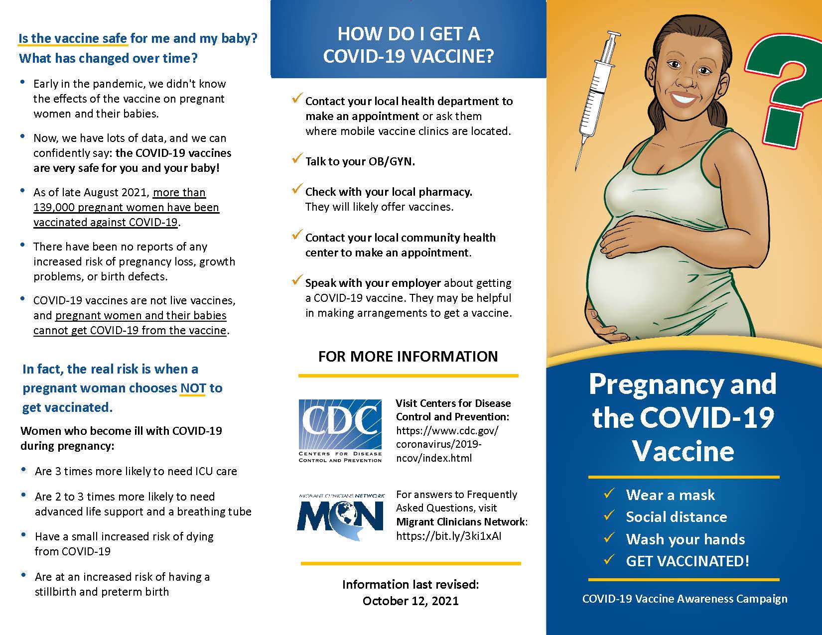 Pregnancy and the COVID-19 Vaccine trifold