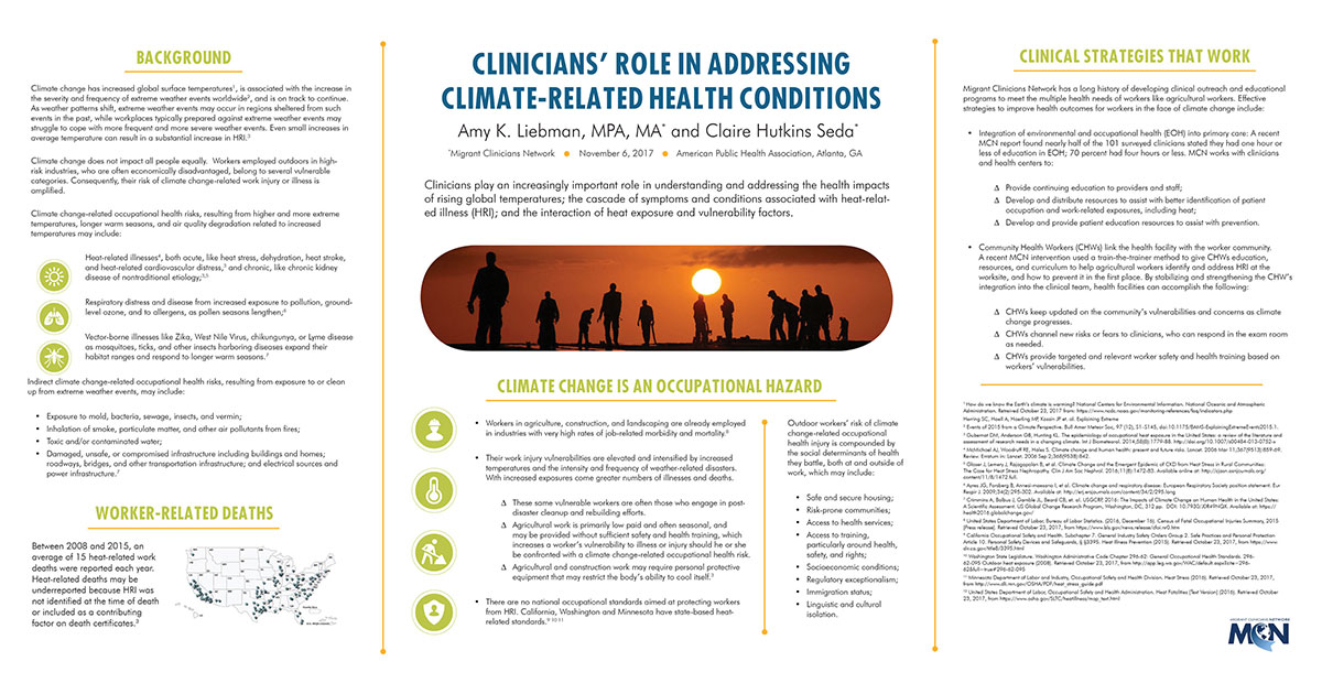 Poster - Clinicians role in addressing climate related health conditions