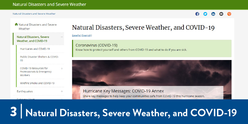 CDC Natural Disasters webpage