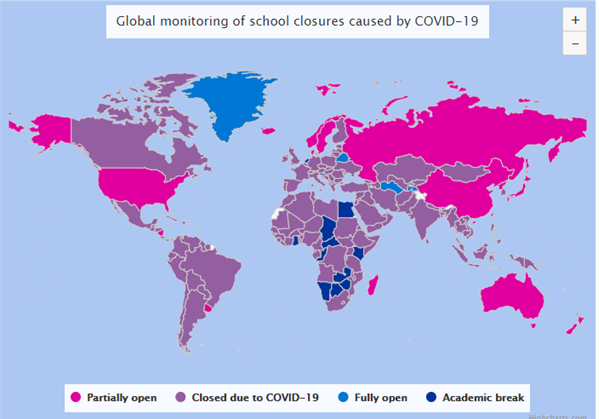 A map of global school closures