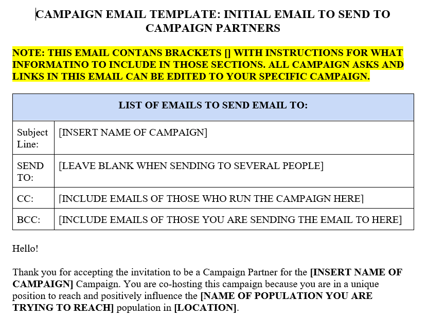 Campaign Email Template