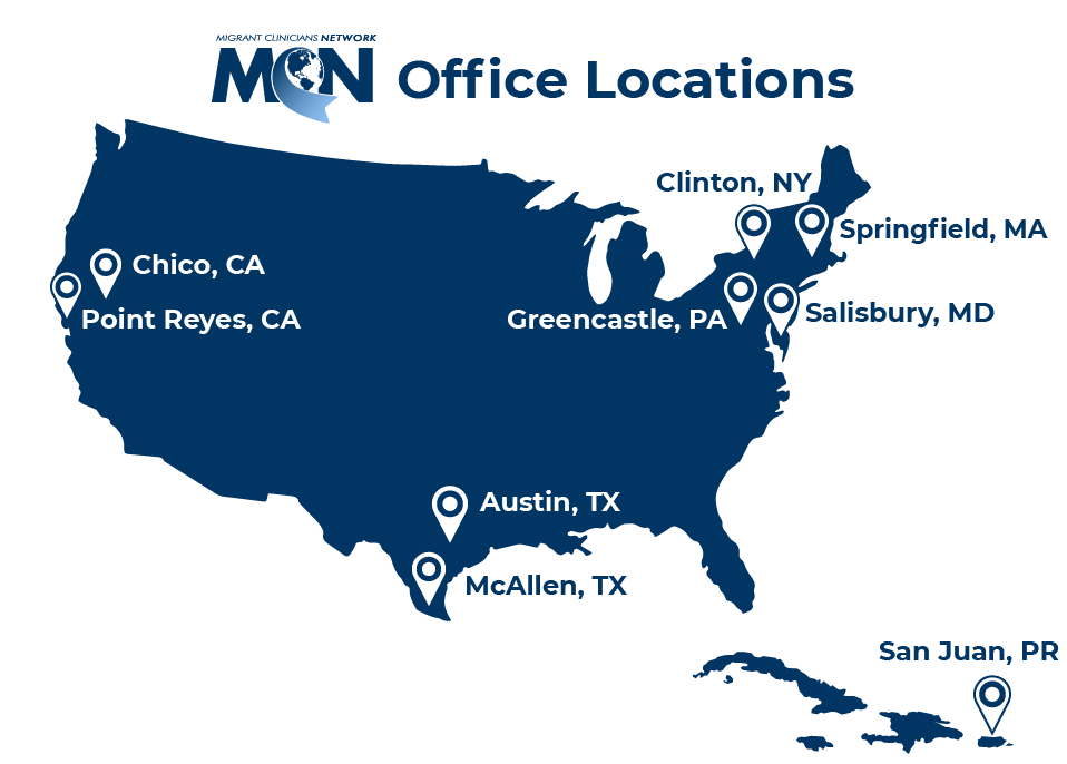 Map of MCN office locations - 2019