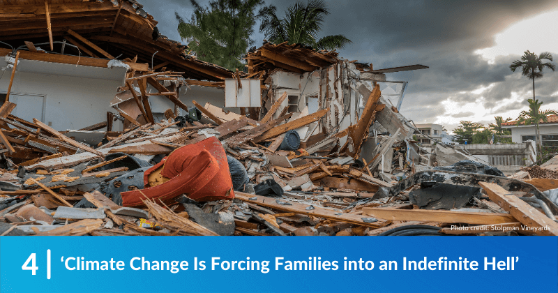 A house destroyed by natural disaster