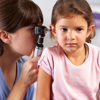 Girl gets ear examination - thumbnail