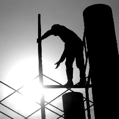 Construction worker in the sun